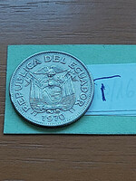 Ecuador 1 sucre 1970 steel nickel plated #t