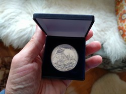 Sárkánólő st. Silver commemorative medal minted after György thaler