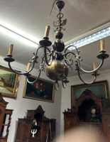 5-arm copper-bronze chandelier