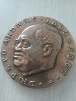 András Pető Dr. 1893 - 1967 bronze or copper large commemorative plaque marked in its own 10.5 cm box