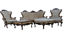 Exclusive baroque chesterfield leather lounge set