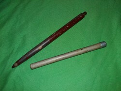 Antique wood paneled pressed graphite iron with pencil tip holder as shown in the pictures