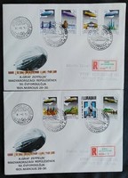 FF3449-55 / 1981 Zeppelin Híres Repülései bélyegsor FDC-n futott