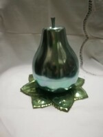 Retro brandy glass set, in a pear-shaped holder