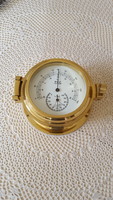 Decorative boat thermometer and humidity meter, made of brass