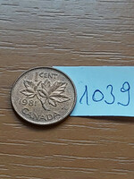 Canada 1 cent 1981 ii. Queen Elizabeth, bronze 1039