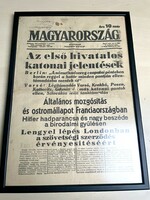 1939 September 2, the day after the outbreak of the Second World War, framed newspaper