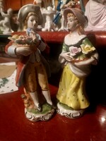 Antik német jelzett porcelán páros