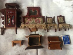 Old, antique wooden baby furniture, doll furniture, dollhouse accessories