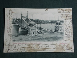 Képeslap,Postcard, Budapest, Ferencz József Lánczhíd,1899