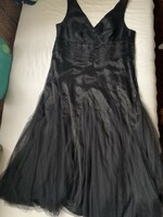 Fekete, tüllel borított Monsoon ruha 18-as
