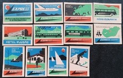 Gy281 / 1966 express match label complete row of 12 pcs