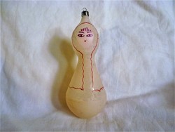 Old bottle of Christmas tree decoration - lady in winter clothes! (Giant ornament!)