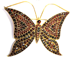 Garnet brooch, butterfly