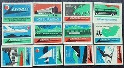 Gy279 / 1966 express match label complete row of 12 pcs