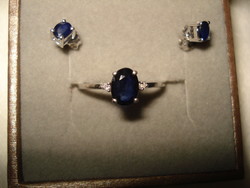 Sterling silver collection with real sapphire and brill stones.