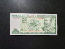 Cuba / cuba 5 pesos 2002, f+-vf, low serial number!
