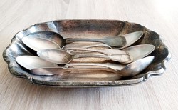 Old bowl, offering, marked spoons!