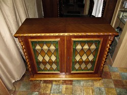 Colonial stained glass chest of drawers