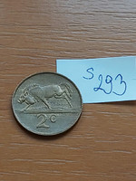 South Africa 2 cents 1989 bronze, wildebeest s293