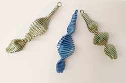 Retro Christmas tree decoration, metal spiral icicle 3 pcs together