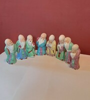 8 hand-painted Chinese sages 7-8 cm high