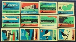 Gy280 / 1966 express match label complete line of 12 pcs