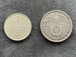 1937, Silver imperial 2 and 5 marks