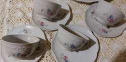 Zsolnay, porcelain tea cups with bottoms