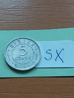 Belize 5 cents 2009 alu. II. Elizabeth sx