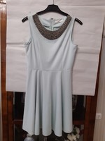 Used sea blue casual dress with silver sequin inlay. Size S.