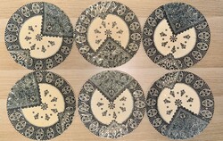 Ignác Fischer earthenware, emma flat plate 6 pieces - undamaged rarity