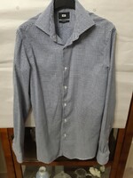 New, we traveler brand, long-sleeved, blue-white, small pattern, cotton material, size 39 women's shirt.