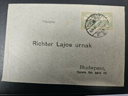 1908-as 2x5 Fillér levél Budapest