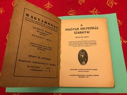 Putnoky Imre szerkesztésében / A magyar helyesírás szabályai c. könyv 1941.-es kiadás