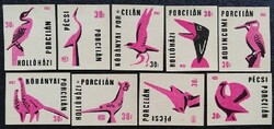 Gy218 / 1963 porcelain match tag full row of 9 pcs