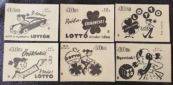 Gy199 / 1958 lottery - lottery ii. Full row of 6 match tags