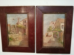 Nagybánya, 2 antique oil/canvas paintings, 1880-1910, signed, original paintings.