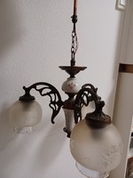 3-branch chandelier with porcelain insert
