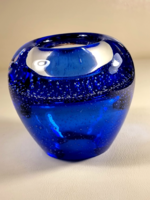 *Hand blown blue art glass crystal﻿ ﻿crystal art associates cobalt blue transparent candle holder