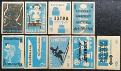 Gy168 / 1960 shops match tag full row of 9 pcs