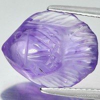 Real, 100% natural carved/engraved purple amethyst fish 4.80Ct - st.