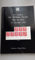 Bélyeg árverési katalógus (110. Dr. Wilhelm Derichs Köln am Rhein 1996)