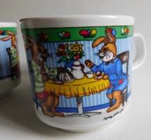 Götz Easter children's mug - tea party bunnies