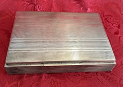 Antique silver-plated card holder box (m4529)