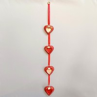 Ceramic pendant - red hearts