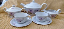 Akár darabra is. Ritka formájú és mintájú 2 személyes, Zsolnay teás készlet. Vitrines.