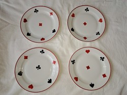Zsolnay French card pattern plates 4 pcs.