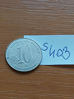 Ecuador 10 centavos 2000 stainless steel eugenio espejo s403