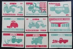 Gy142 / 1969 dutra match tag full line of 9 pcs